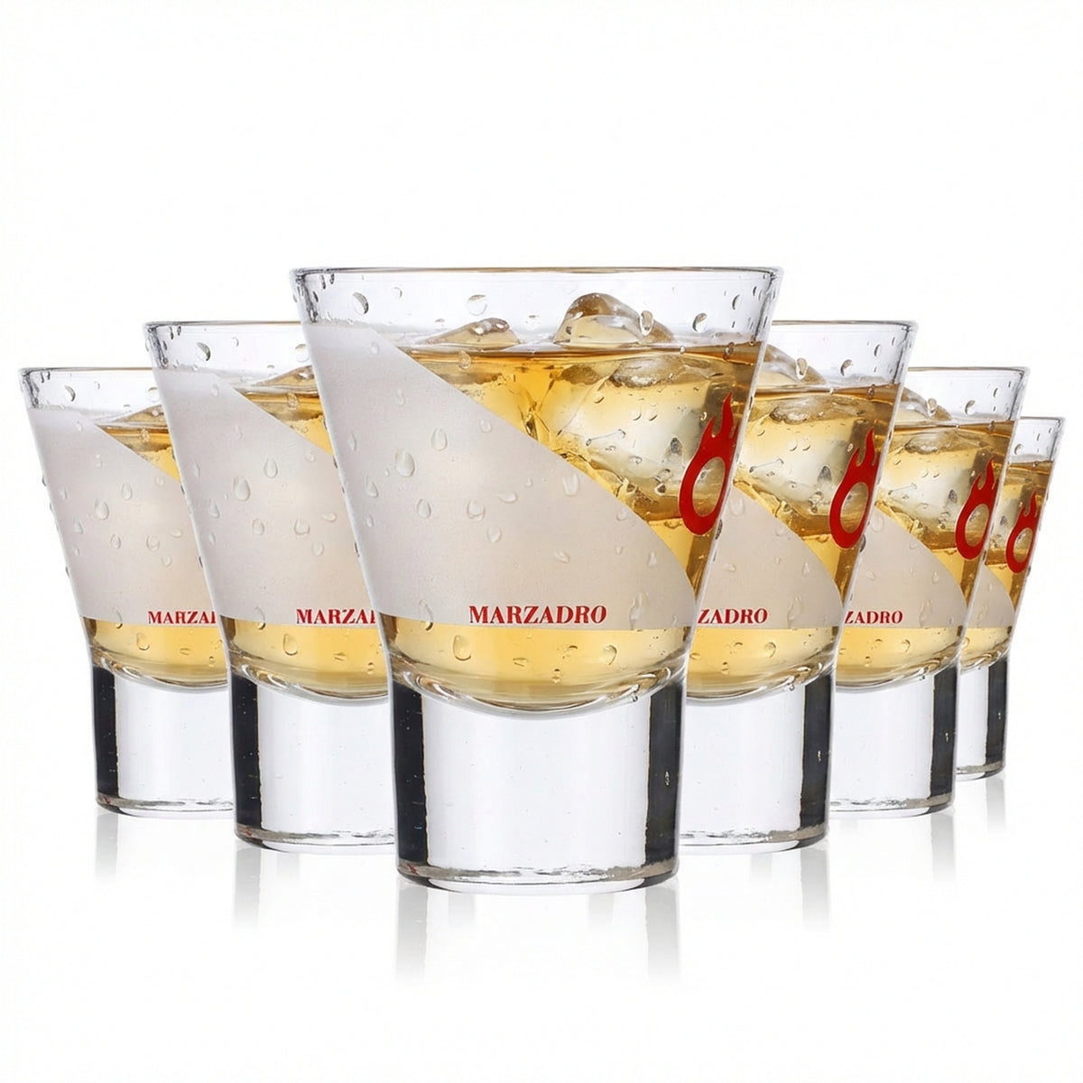 6 verres à grappa Marzadro 4 cl Tumbler/gobelet Logo rouge