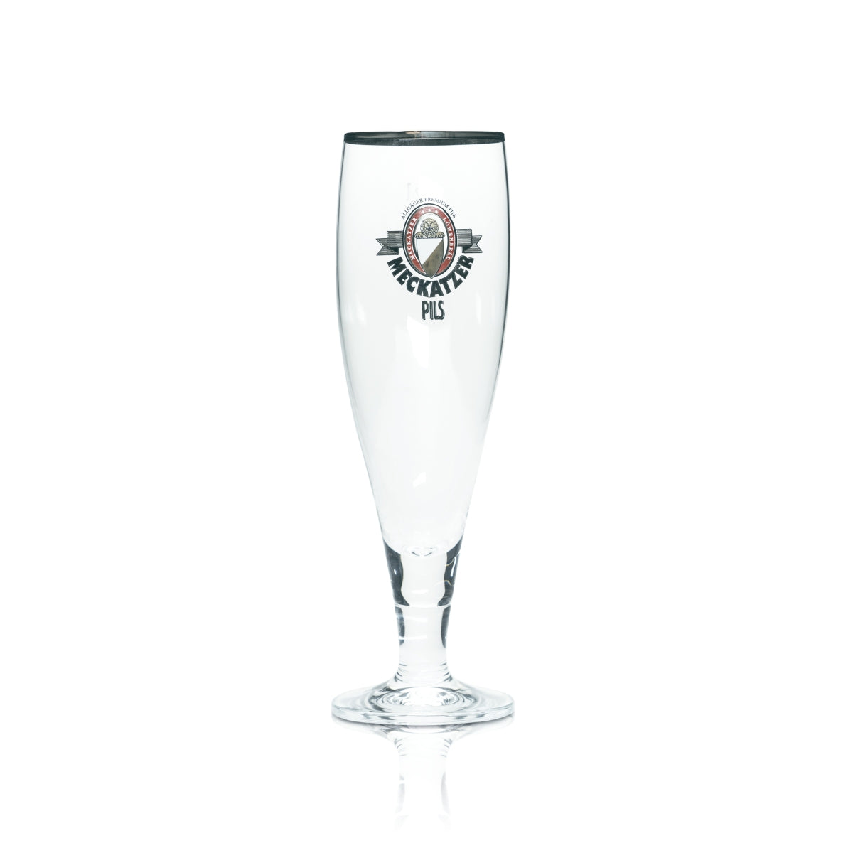 6 verres à bière Meckatzer 0,2 l, forme tulipe, bord argenté, brasserie Allgäu – Vue 3