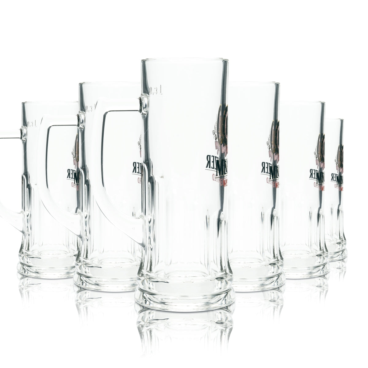 6 verres à bière Meckatzer 0,3 l, chopes, verres à bière, verres à bière Löwen Brauerei Allgäu Bar