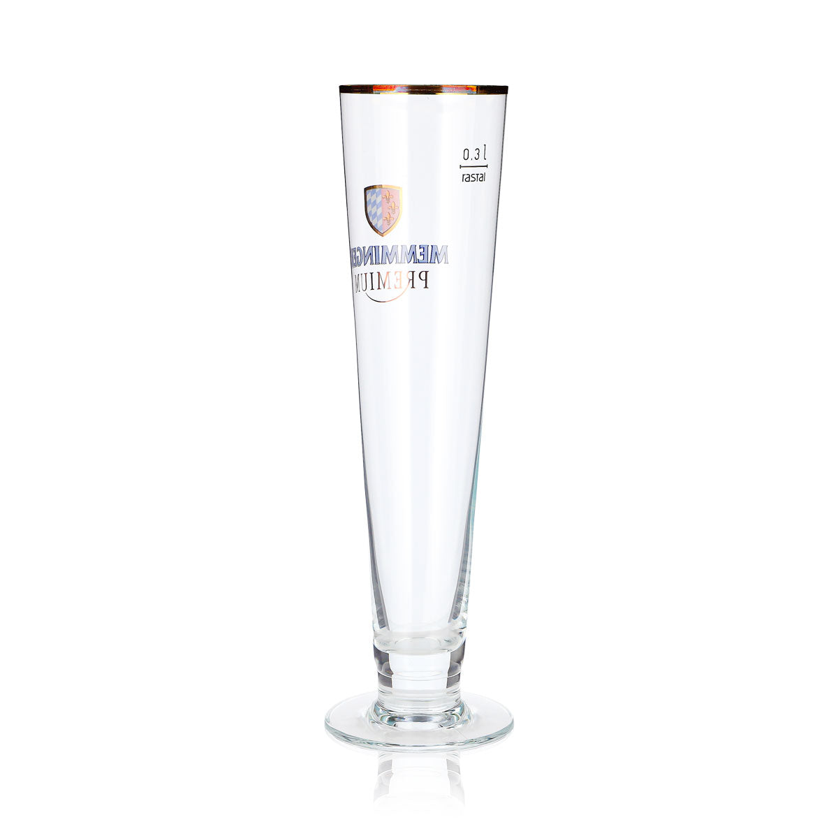 Lot de 6 verres à bière Memminger de 0,3 l, modèle « Pokal » Premium à bordure dorée, motif Rastal (lot de 6) – Vue 5
