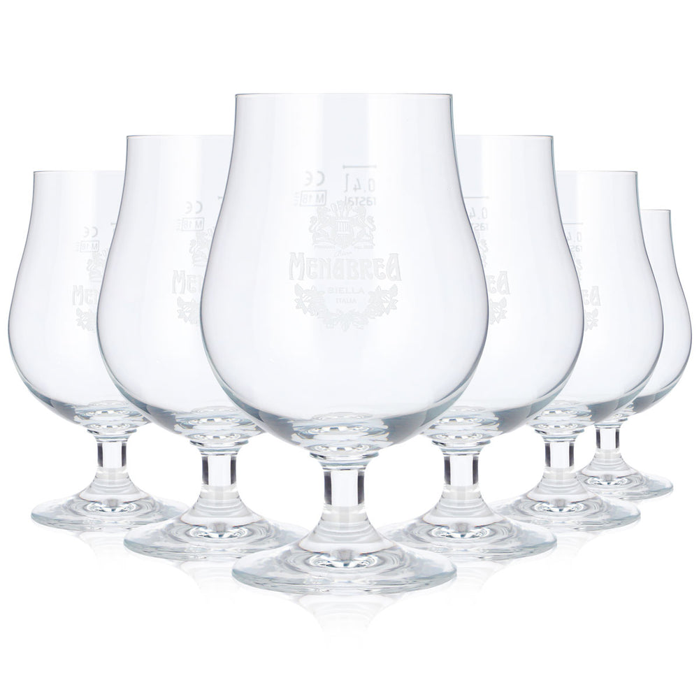 Lot de 6 verres à bière Menabrea 0,4 l, modèle « Rastal Liège » (lot de 6)