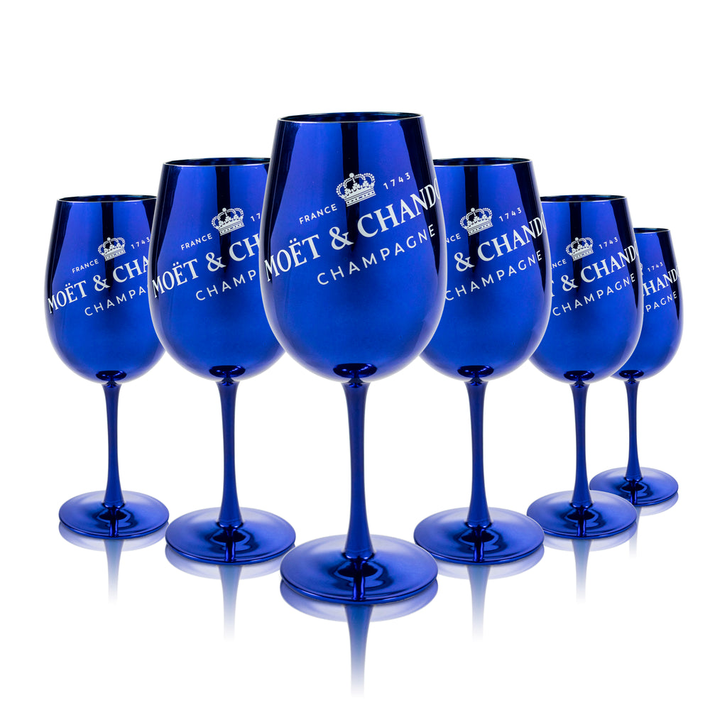6x Moët & Chandon Verre à champagne 0,59 l Chef & Sommelier Verres brillants Bleu Violet