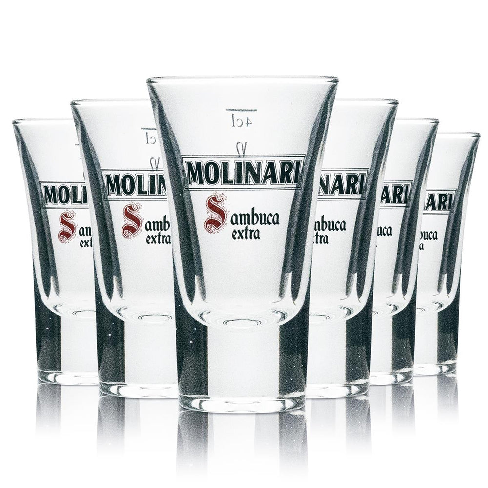6 verres à shot Molinari Sambuca 4 cl Extra