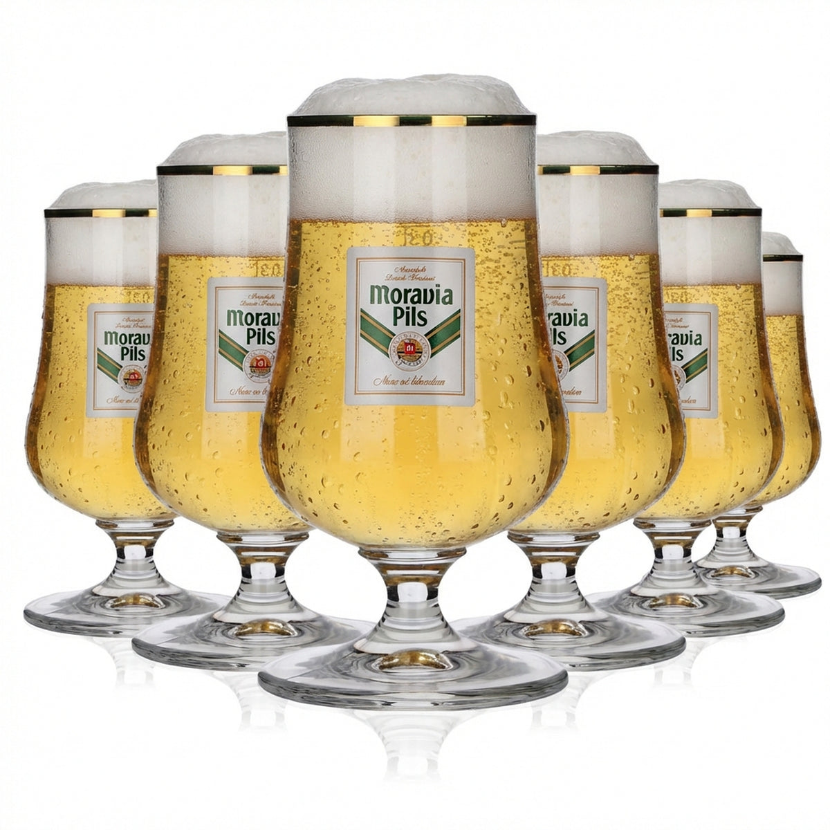 6 verres à bière Moravia Verres à bière Verres à bière Schwenker Bord doré, 0,3 l
