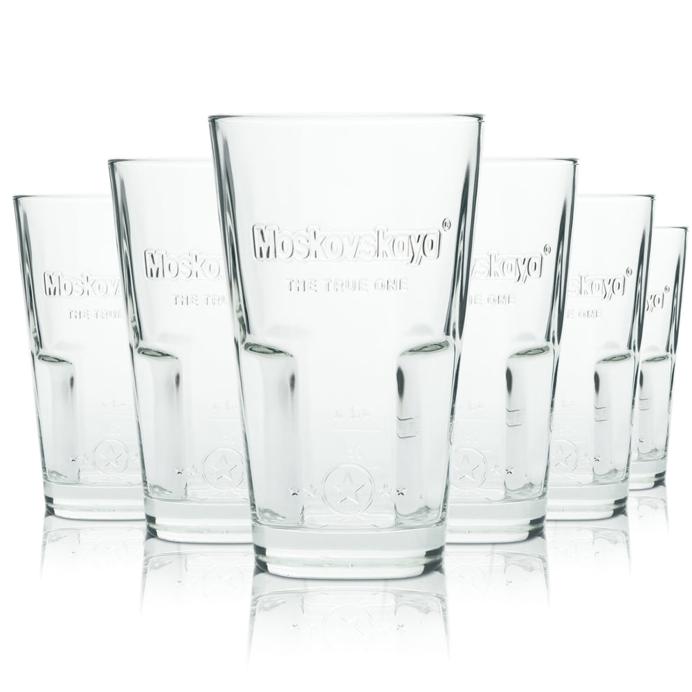 6 verres Moskovskaya 0,34 l, verres à long drink empilables, calibrés, pour bars et restaurants