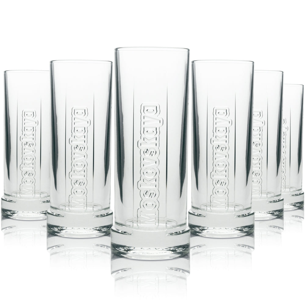 6x Verre à long drink Moskovskaya Vodka Relief 300 ml Rastal