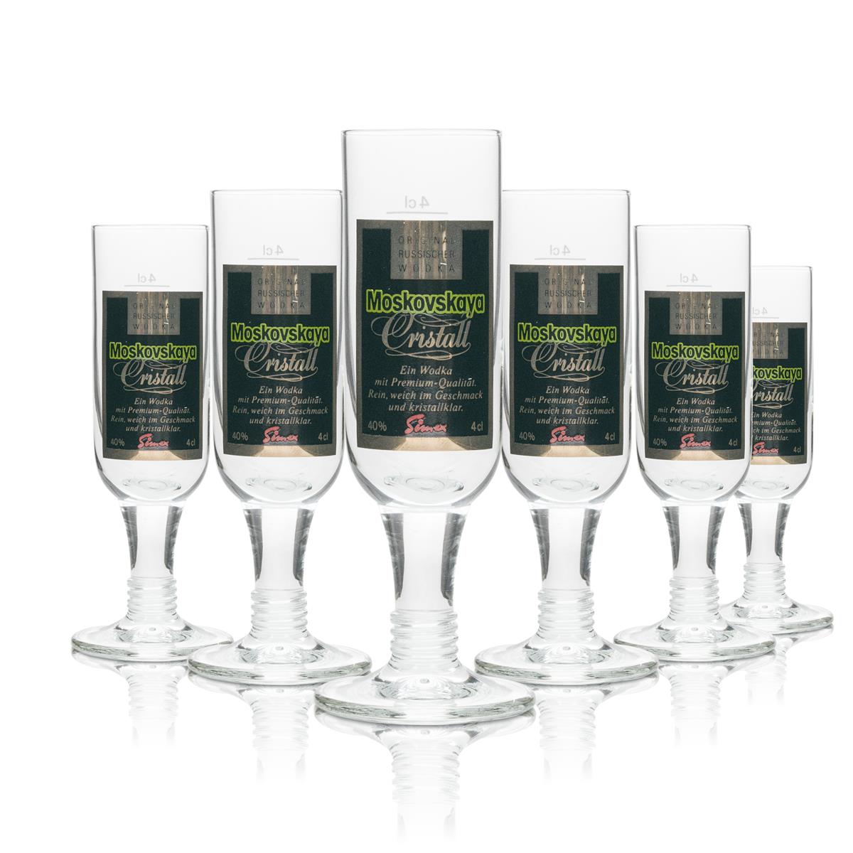 6 verres à shot en cristal Moskovskaya Vodka 4 cl
