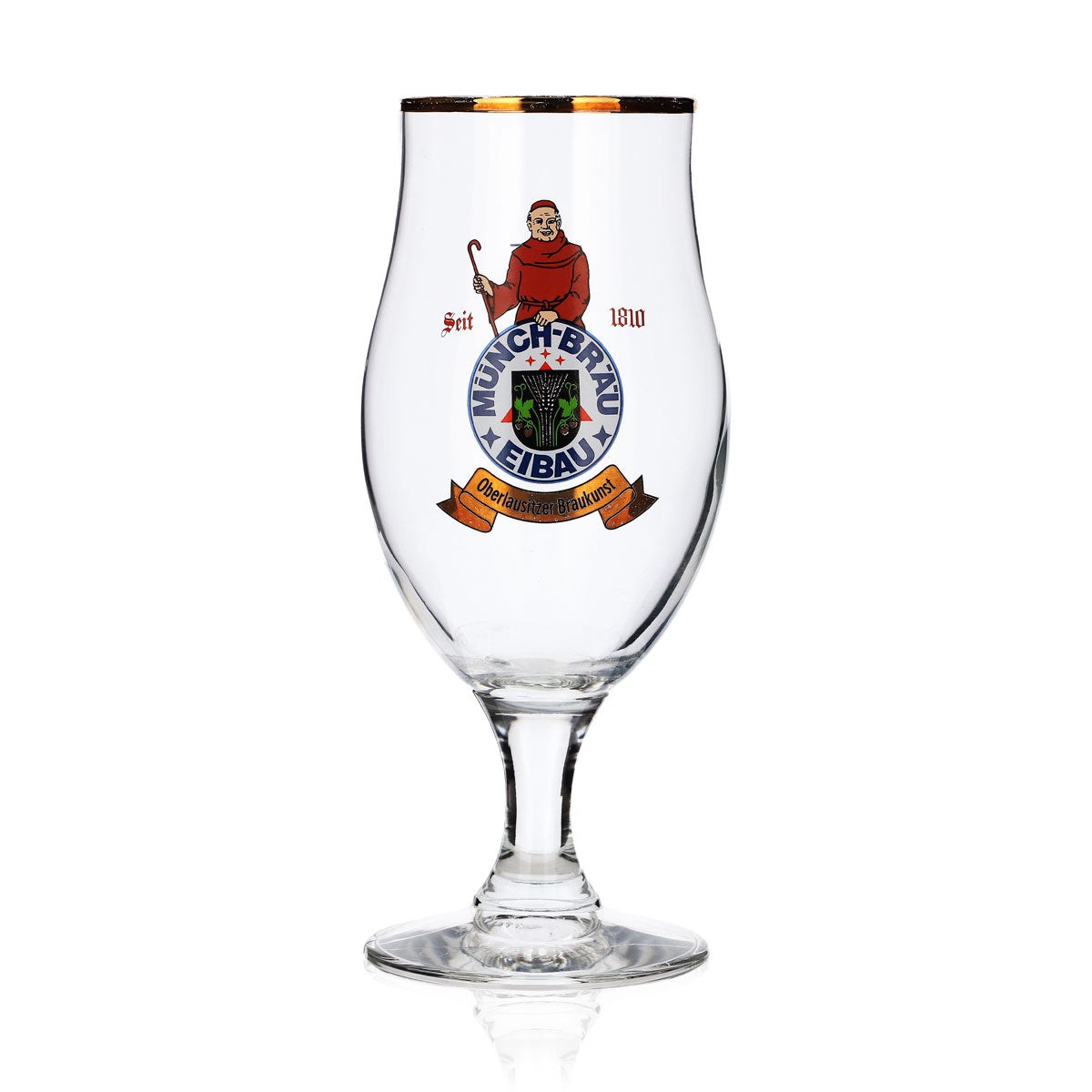 6 verres à bière Münchbräu Eibau 0,3 l, forme tulipe, bord doré, Böckling – Vue 2