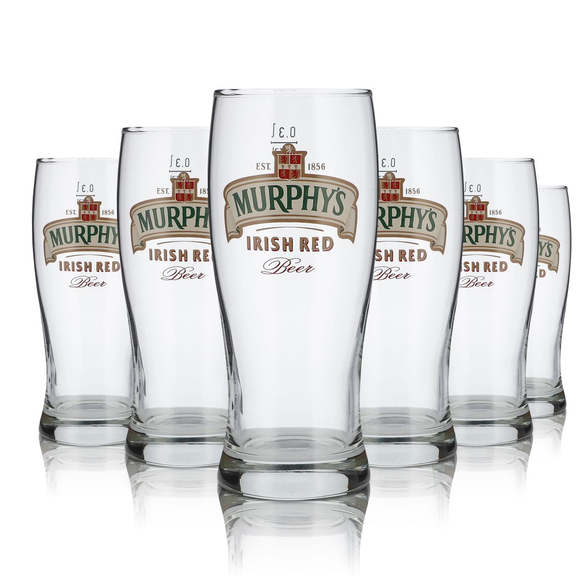 6 verres Murphy's 0,3 l Irish Stout Irish Red Beer Pint, lot de verres à bière, brasserie