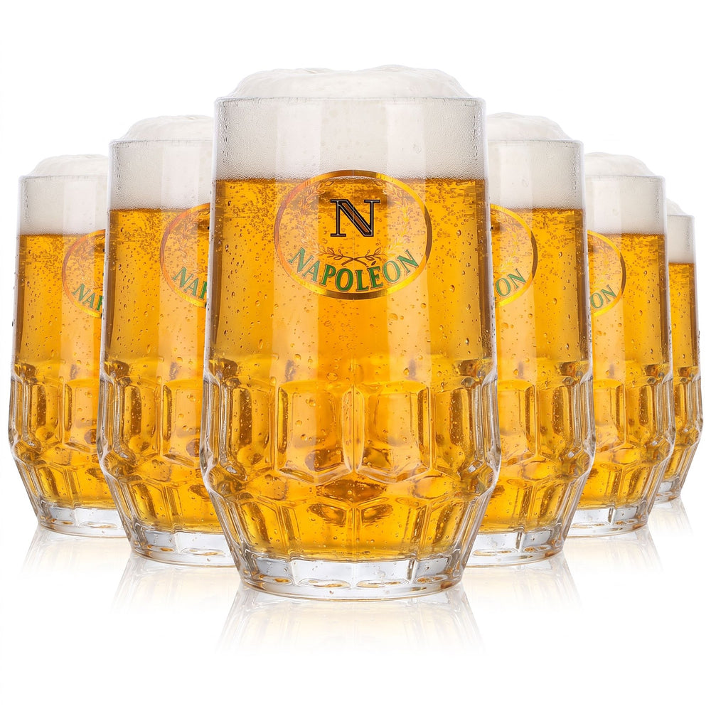 Lot de 6 verres à bière « Napoléon » de 0,29 l, avec inscription verte