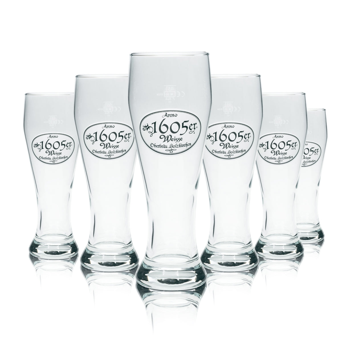 6 verres à bière Oberbräu 0,5 l 1605er Weisse Gläser Weiss Hefe Weizen Holzkirchen