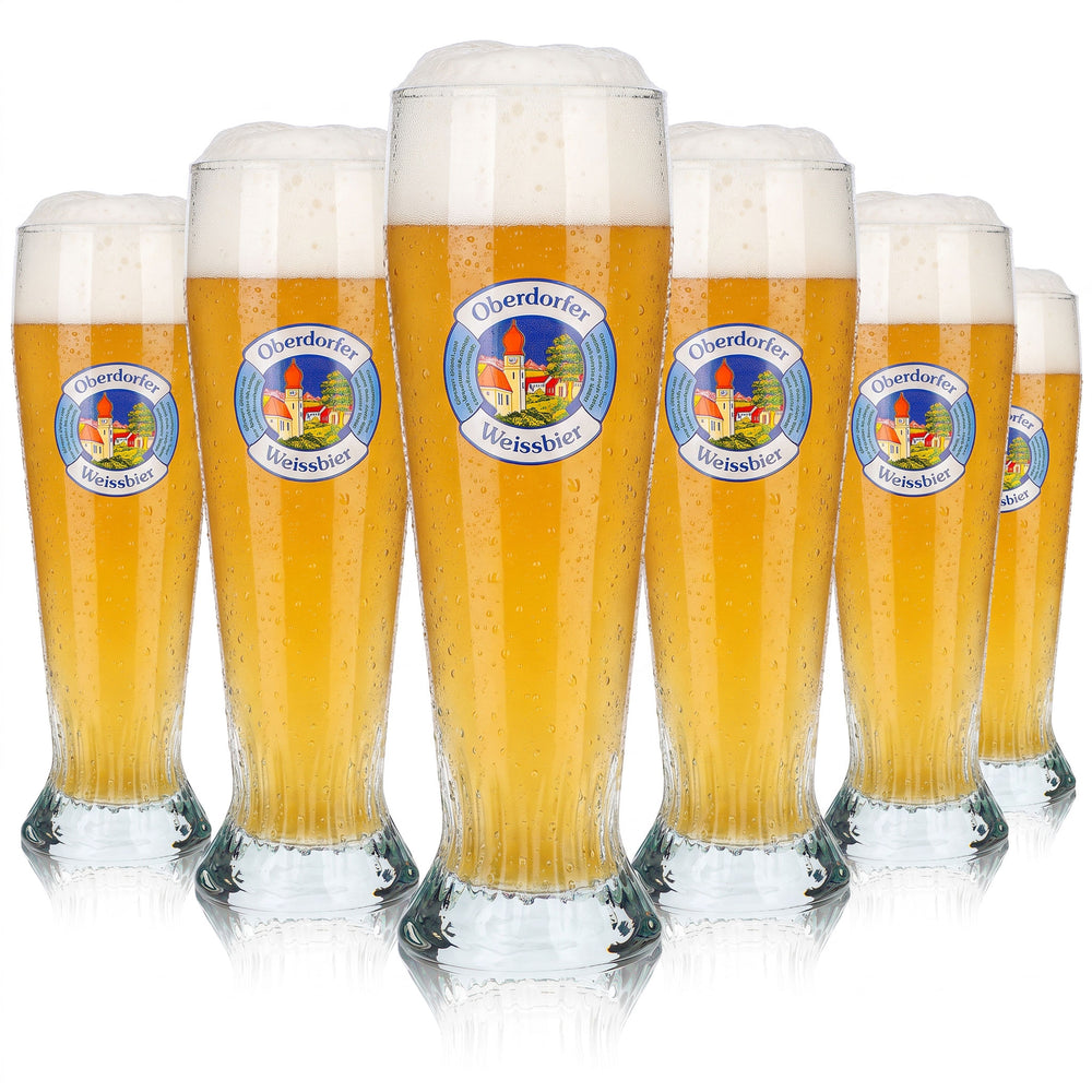 Lot de 6 verres à bière Oberdorfer 0,3 l, bière blanche, motif en relief « Sahm » (lot de 6)