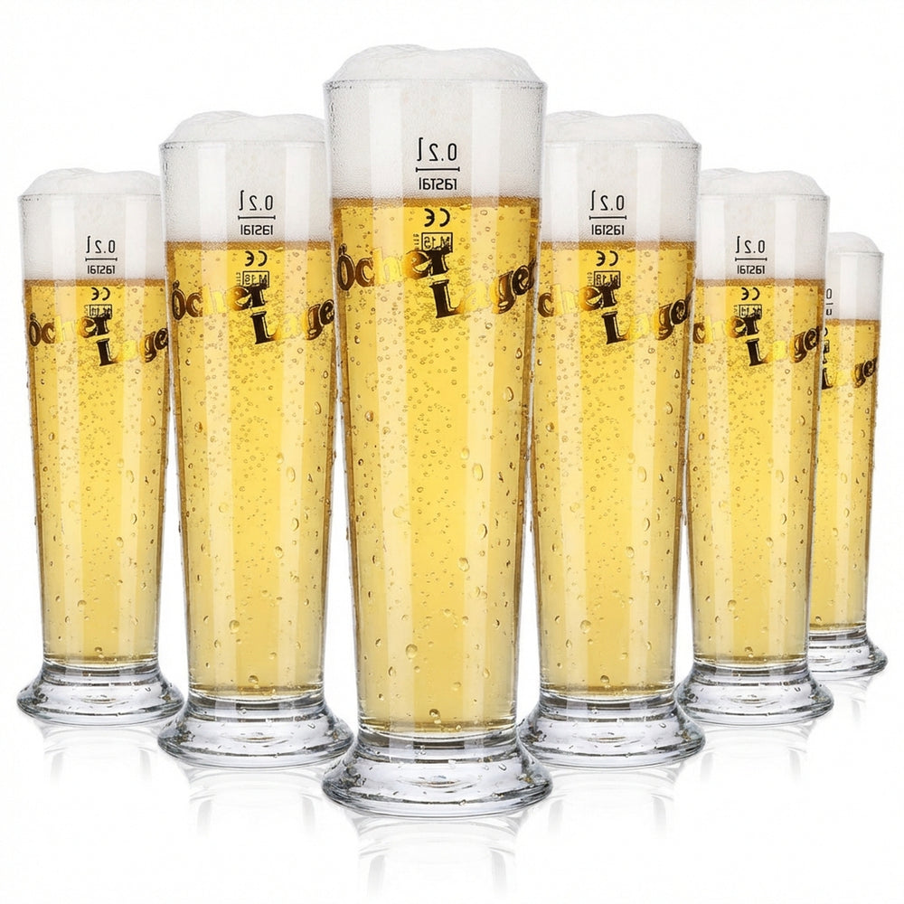 6 verres à bière Öcher Lager Verres à bière Verres en verre 0,2 l Gobelet/bouteille Rastal