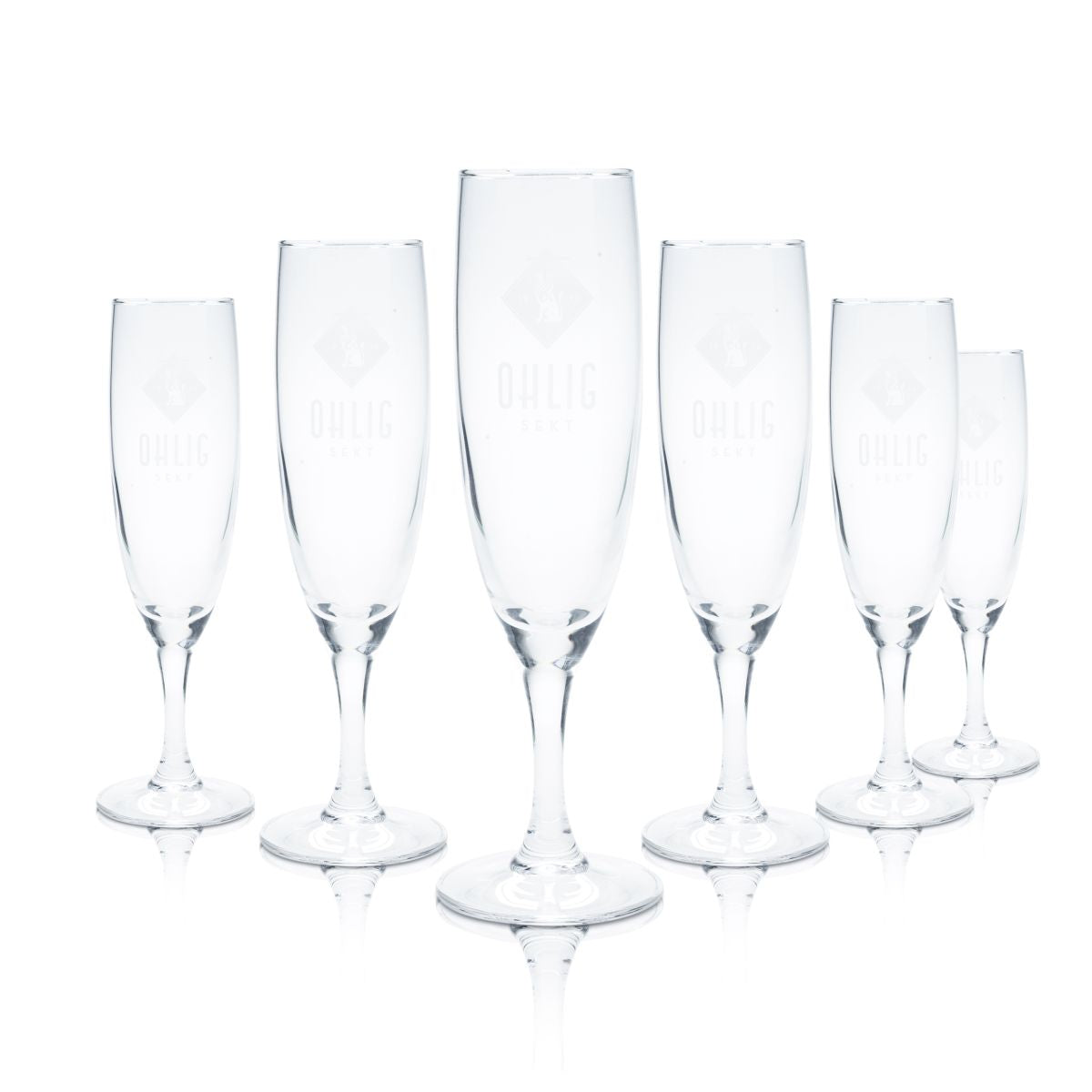 6x Ohlig Verre à champagne 0,1 l Verre à pied Verre à pied Verre à champagne Set de verres à champagne Chêne
