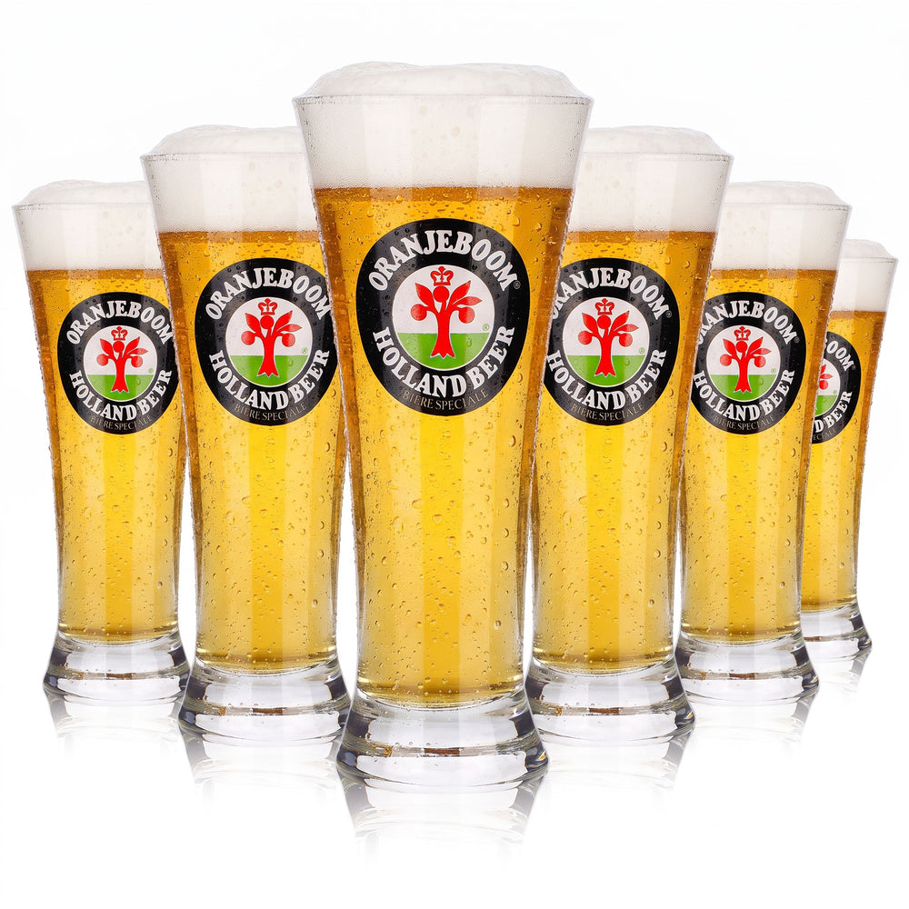 6 verres à bière Oranjeboom, verres à bière de type « coupe », 0,25 l, Holland Beer (lot de 6)