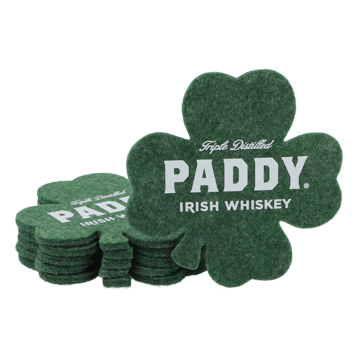 6x sous-verres Paddy Whisky Sous-verres en feutre en forme de trèfle Vert – Vue 2