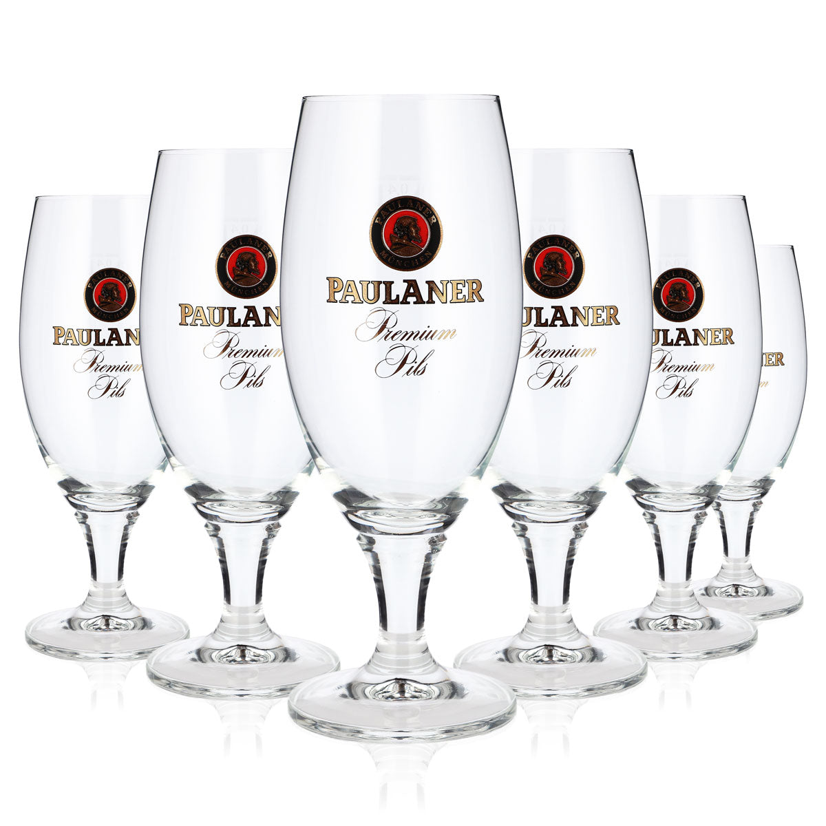 Lot de 6 verres à bière Paulaner de 0,4 l, modèle « Premium Pils » RC, verres à bière blanche (lot de 6)
