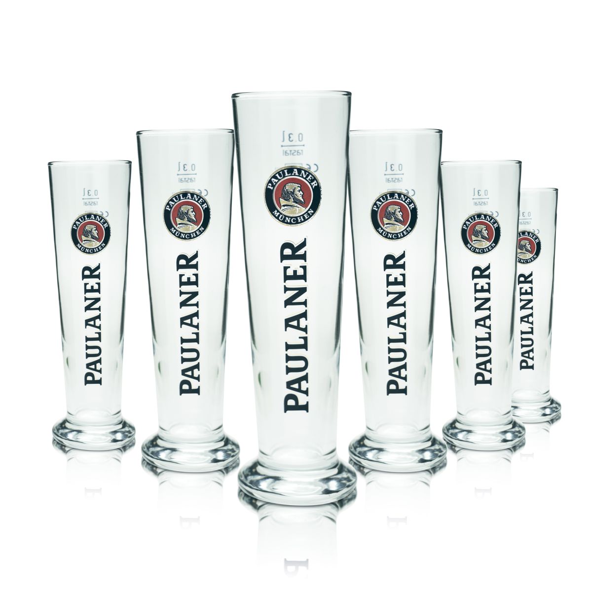 6 verres à bière Paulaner 0,3 l, chope à bière, verre à bière blanche, set de verres, brasserie