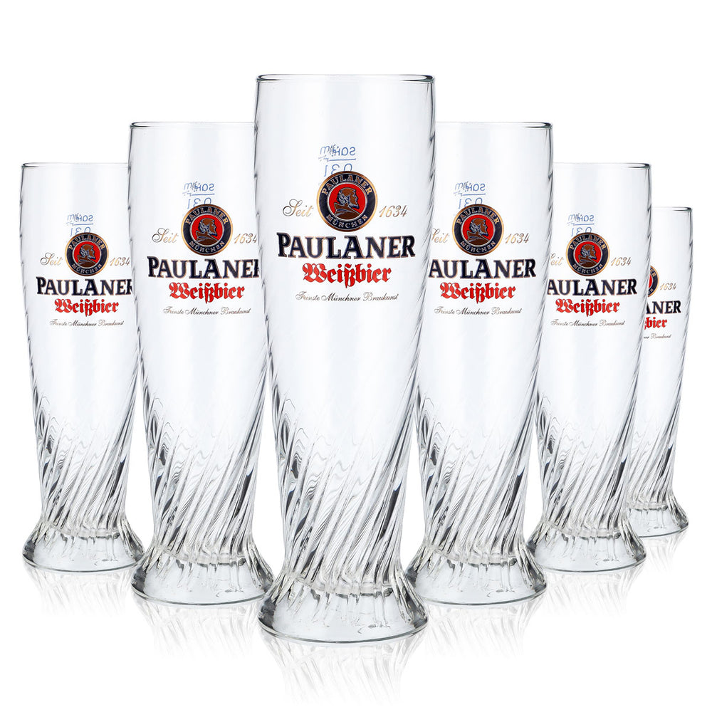 6 verres à bière Paulaner Weissbier Verre à bière blanche Verre à bière en relief 0,3 l doré