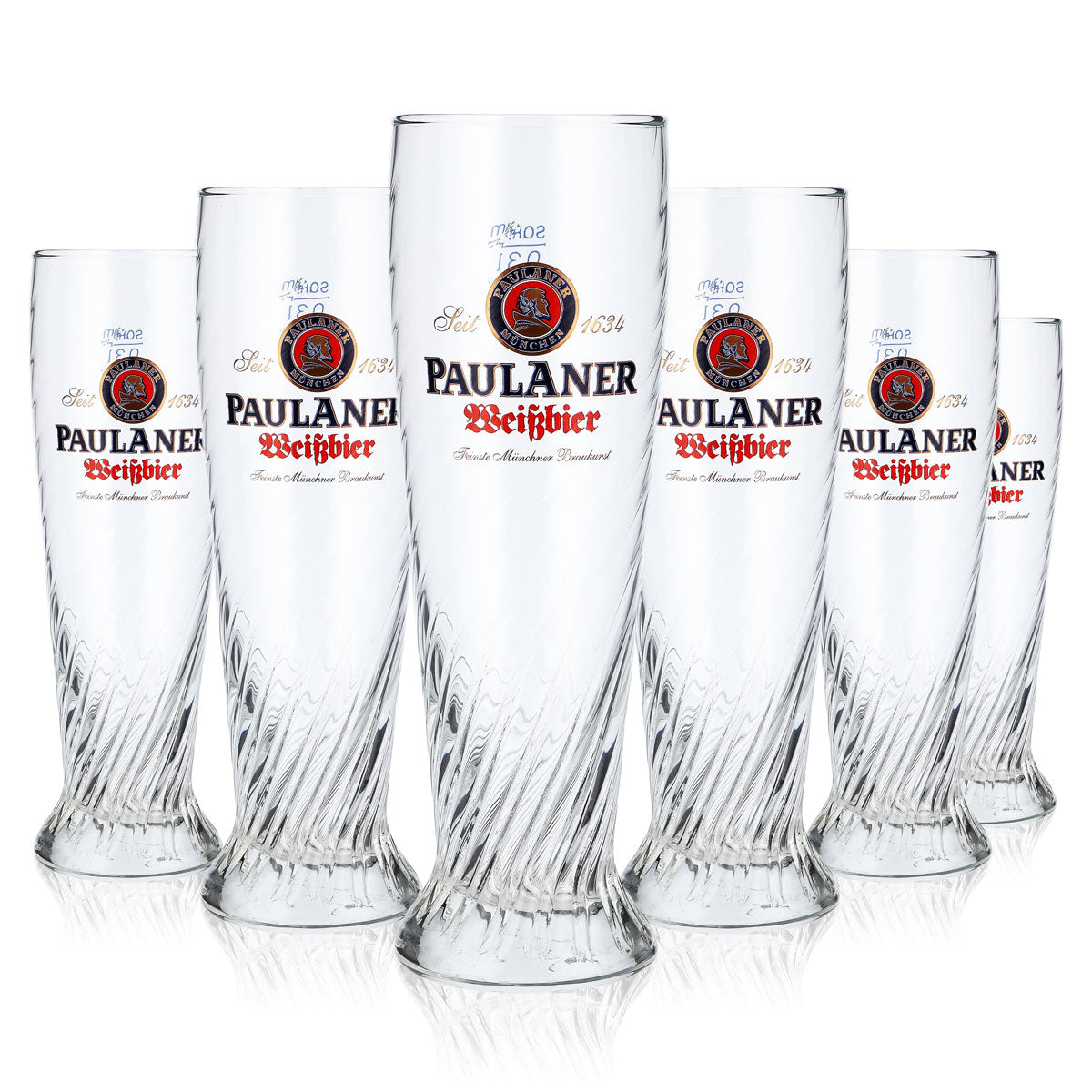 6 verres à bière Paulaner Weissbier Verre à bière blanche Verre à bière en relief 0,3 l doré