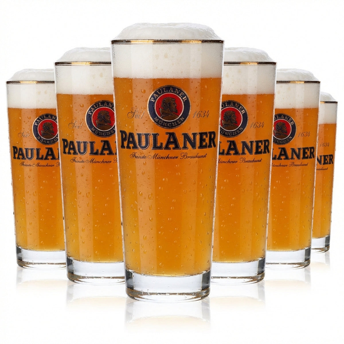 6 verres à bière Paulaner Weissbier Frankonia 0,3 l Willibecher
