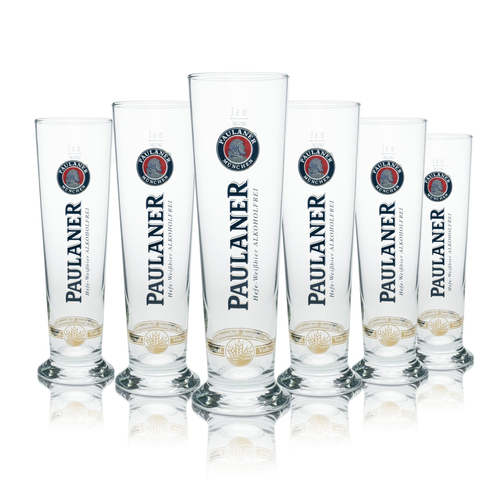 6 verres à bière blanche Paulaner 0,5 l Hefeweizen Kristallweizen sans alcool