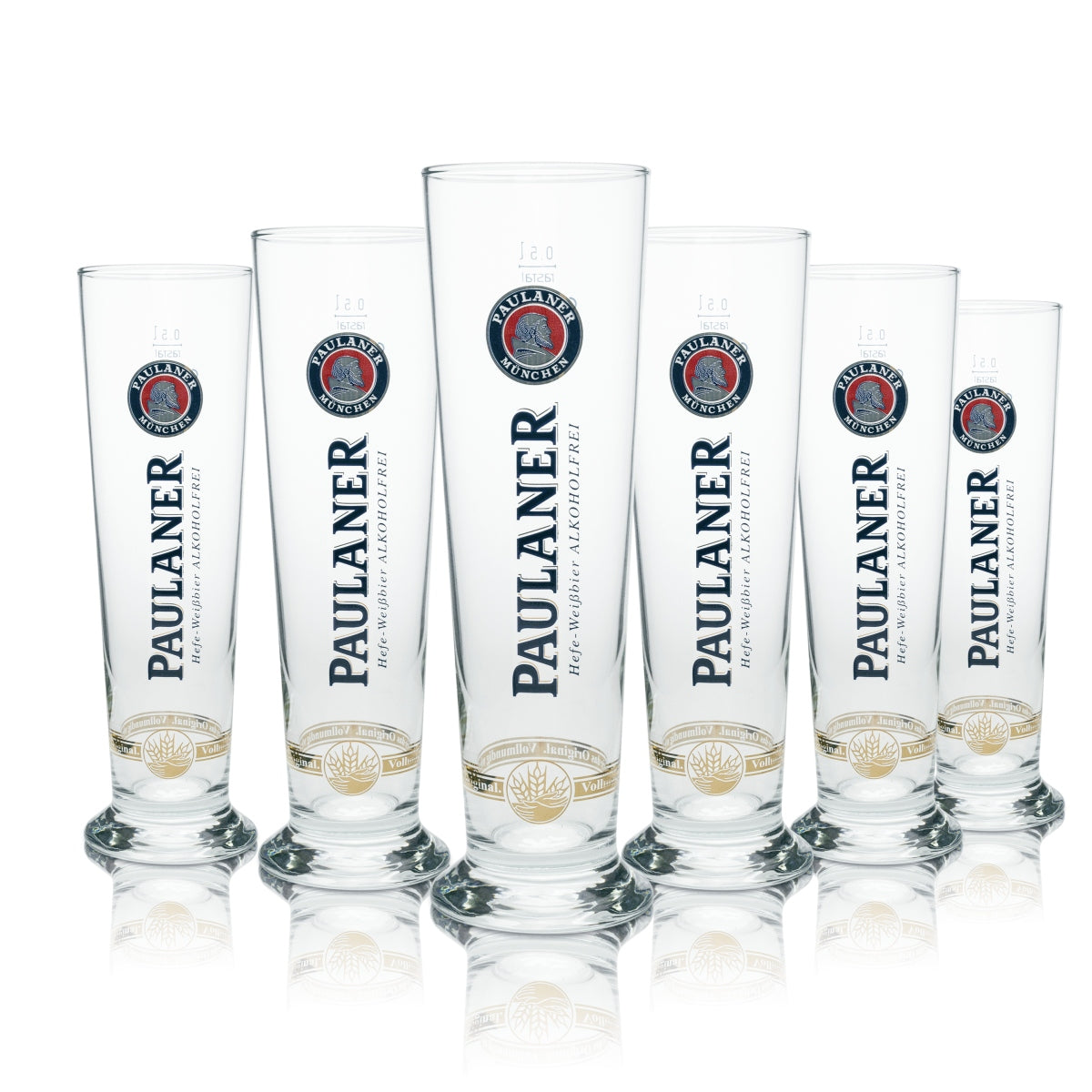 6 verres à bière blanche Paulaner 0,5 l Hefeweizen Kristallweizen sans alcool