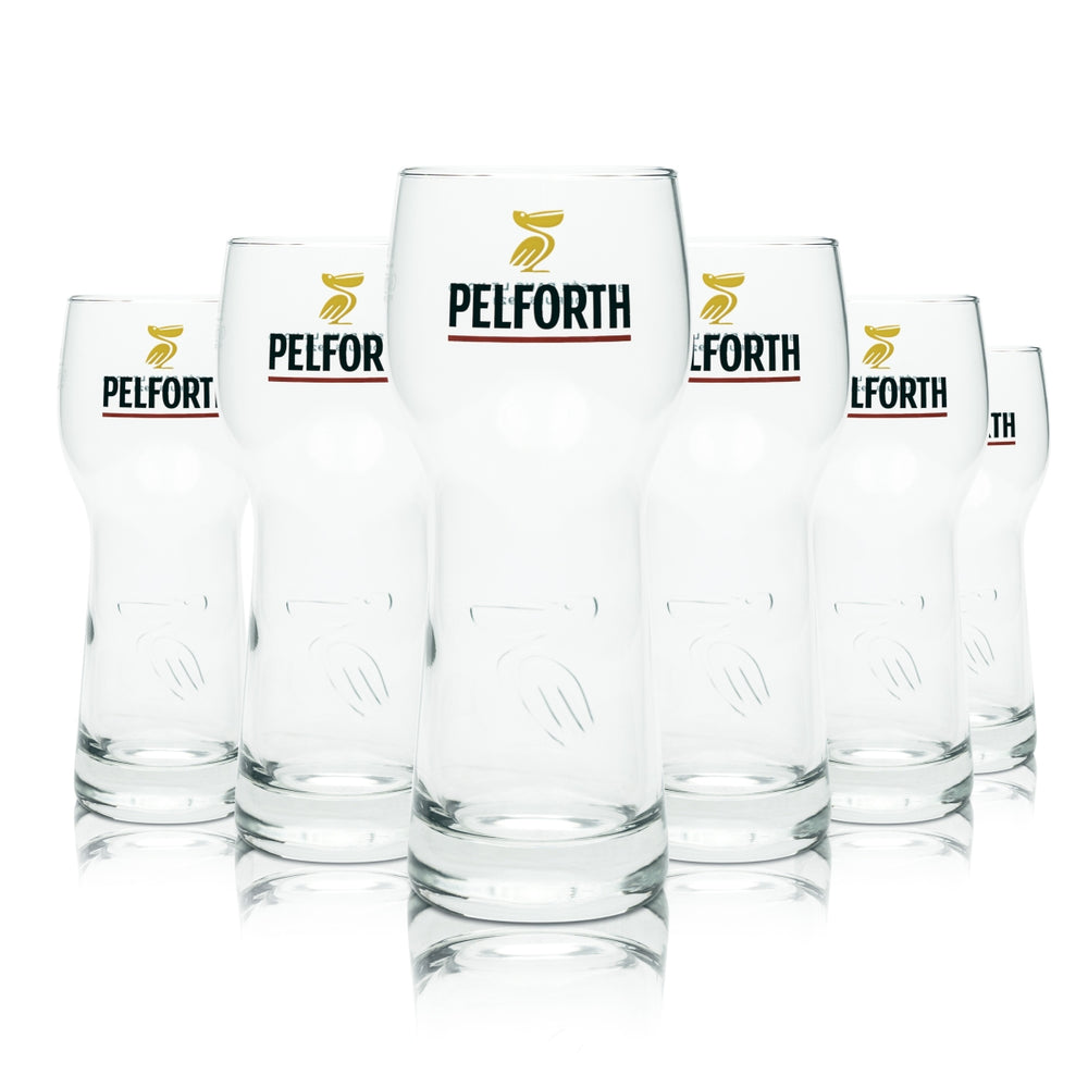 6 verres à bière Pelforth 0,5 l avec relief Pélican Verres Brasserie France Beer Verre