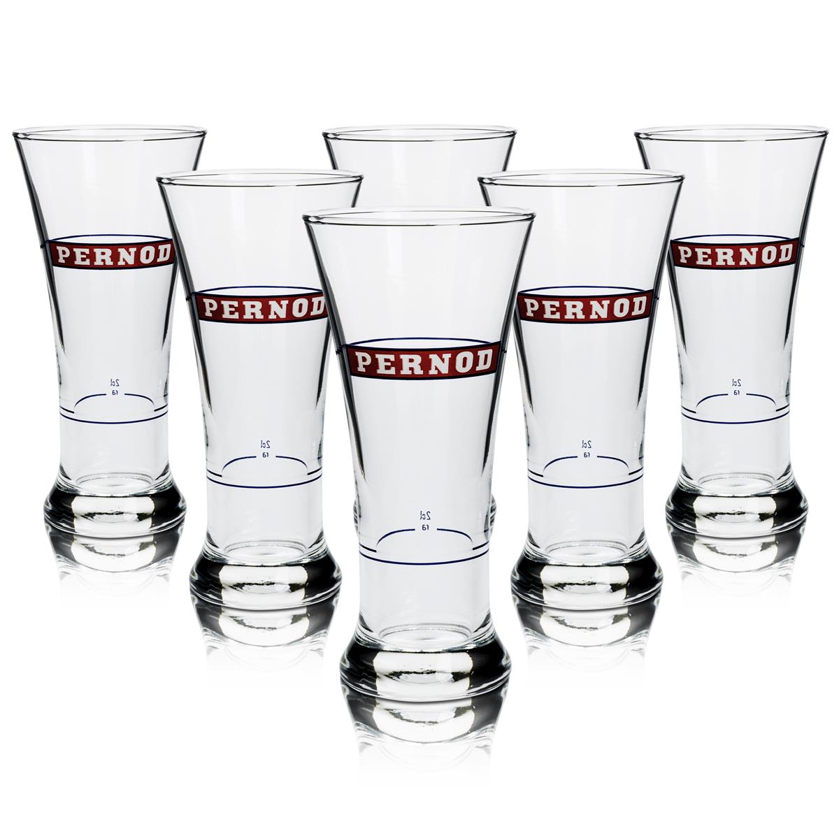 6x Pernod Verre 22 cl Exclusif Gobelet en forme de V