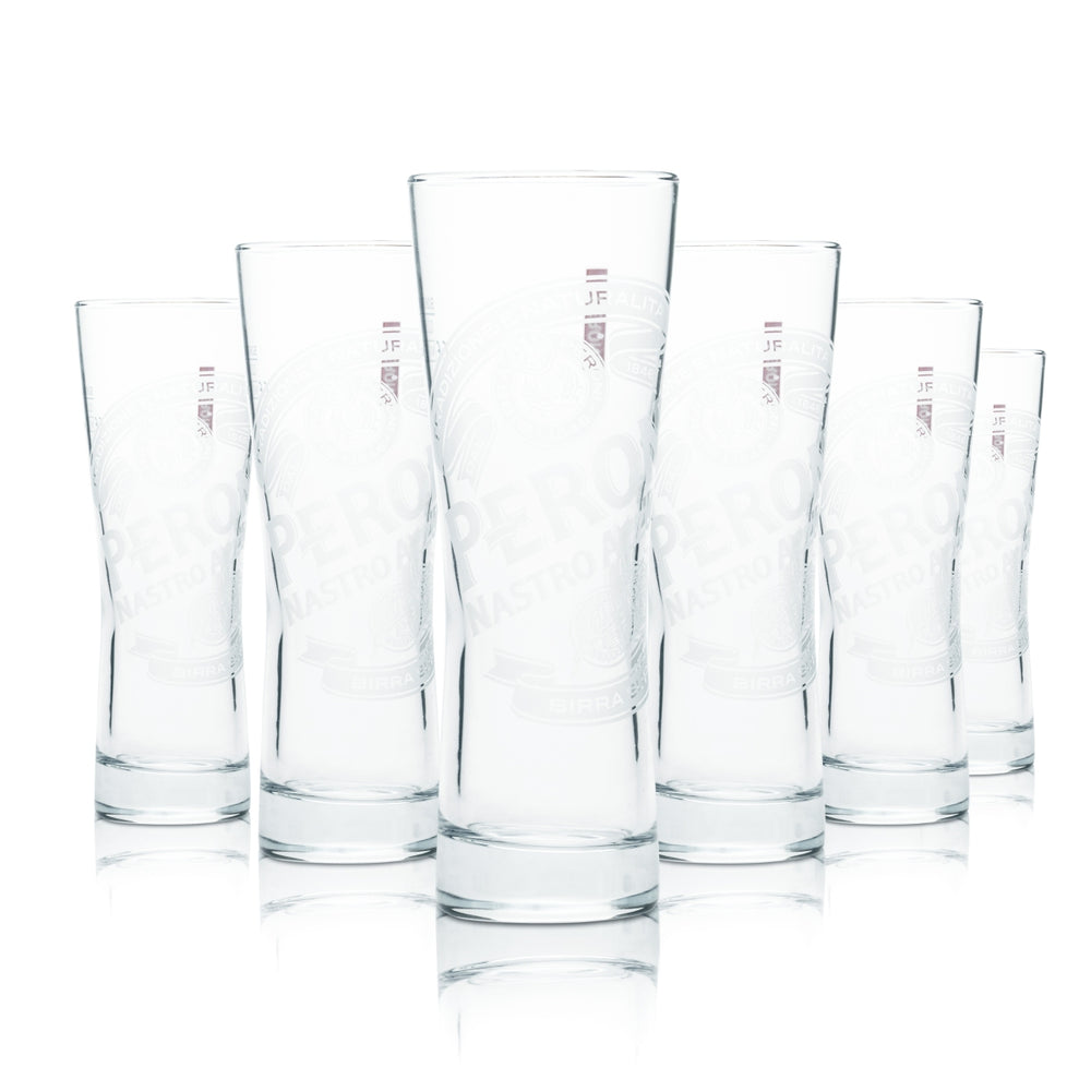 6 verres à bière Peroni 0,2 l Verres à pied Signature Brasserie Nastro Azzuro Italie