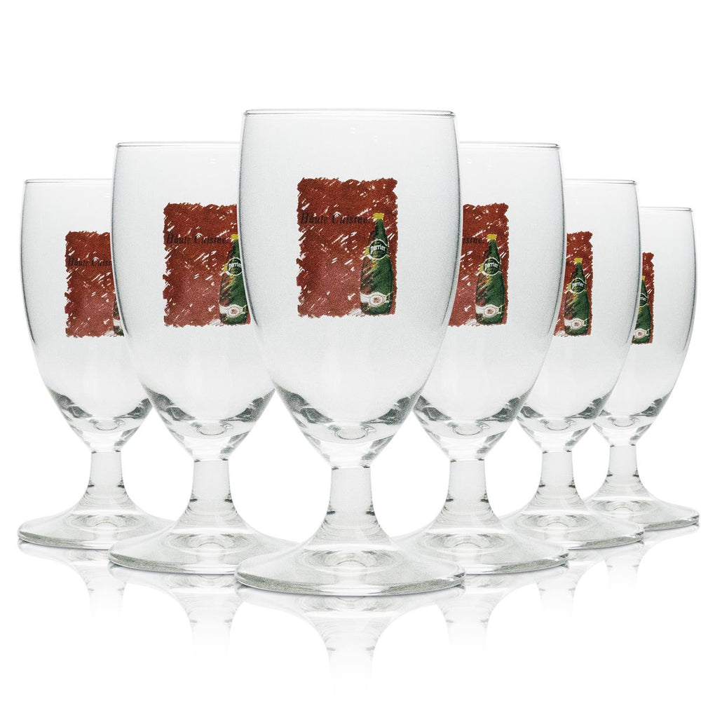 6 verres à soda Perrier, différents motifs