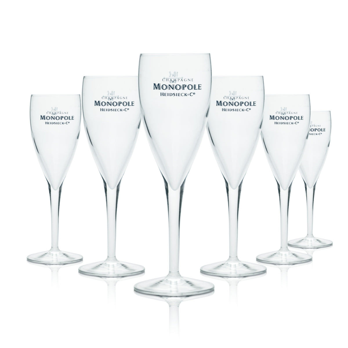 6x Verres à champagne Piper-Heidsieck 160 ml Flûtes Verres à pied Monopole Sekt Secco
