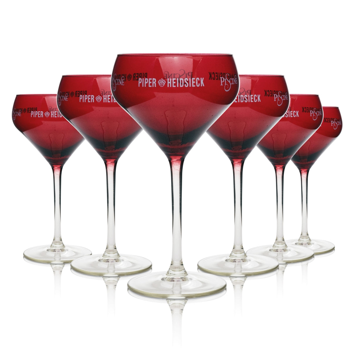 6 flûtes à champagne Piper-Heidsieck Piscine Rouge