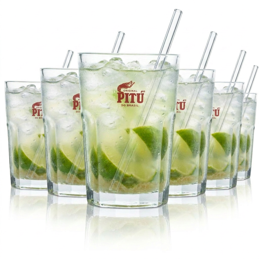 6 verres à cocktail Pitu Cachaca 0,3 l Longdrink Cocktail Caipi Mojito Verres Bar Gastronomie Rhum