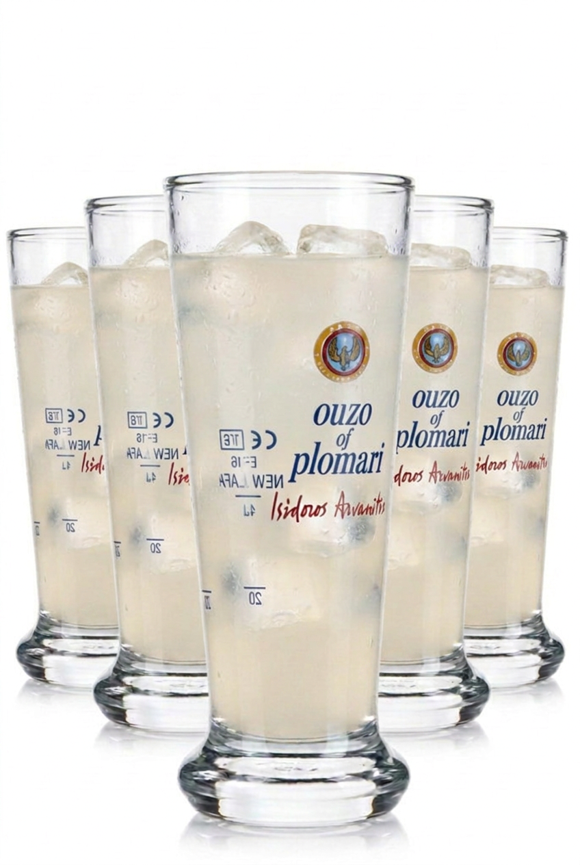Lot de 6 verres à shot Plomari Ouzo avec graduation de 2 et 4 cl, destinés à la restauration et au service professionnel