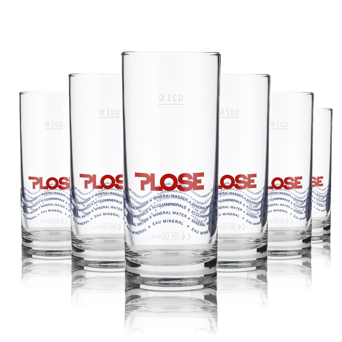 6x Plose verre 0,2l eau minérale barre tumbler gobelet set de verres à bulles