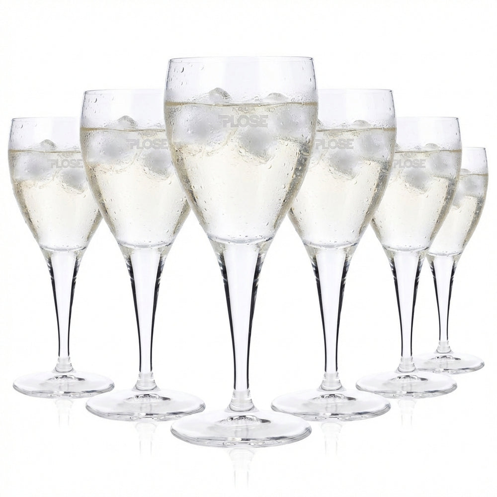 6 verres à eau Plose 0,23 l Verres à pied Logo satiné Aucun