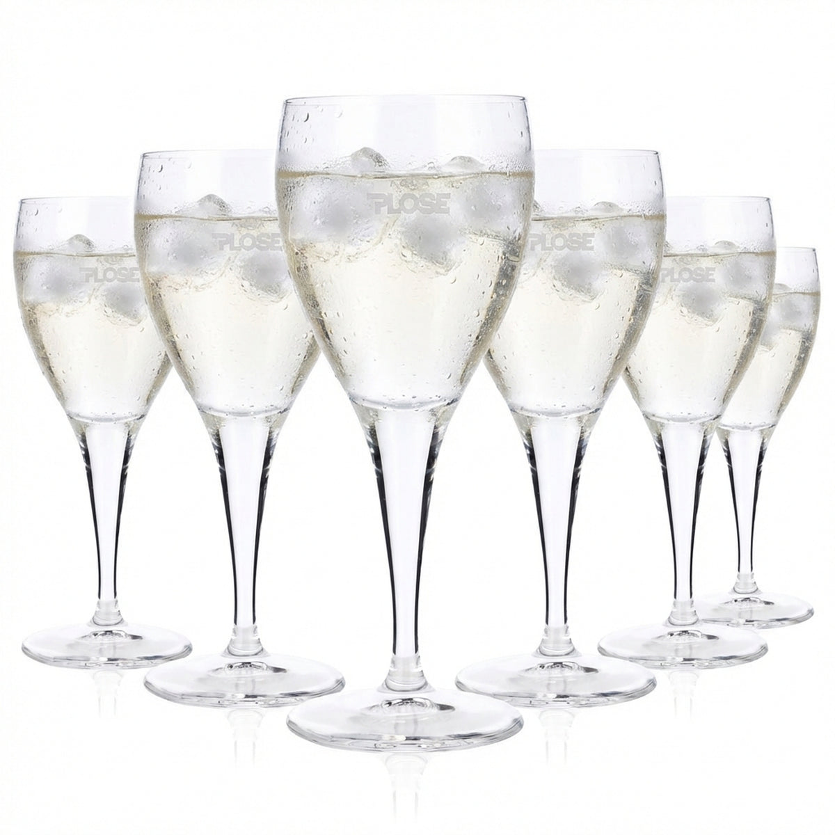 6 verres à eau Plose 0,23 l Verres à pied Logo satiné Aucun