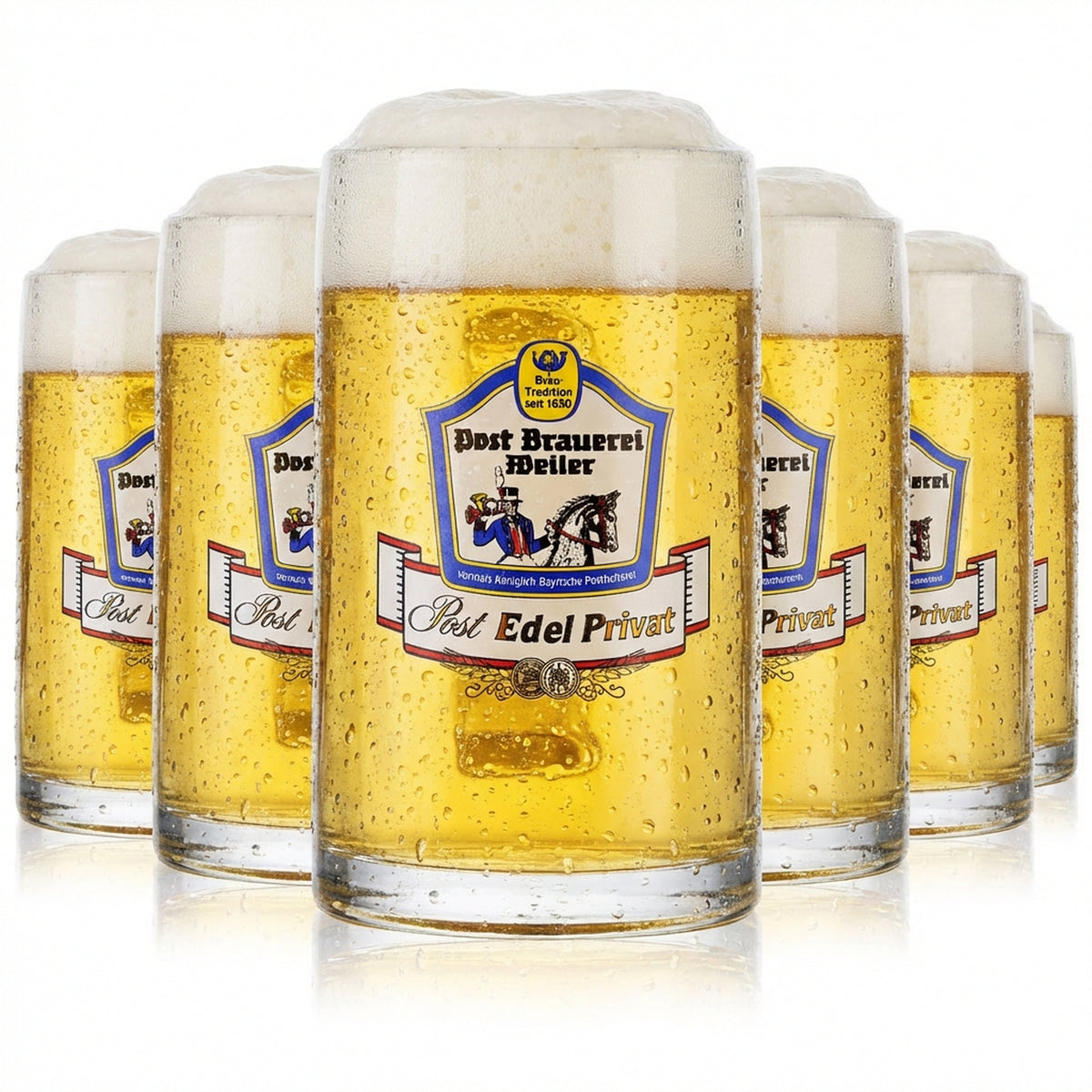 6x Post Brauerei Weiler Verres à bière Verres à bière 0,3 l Chope à bière