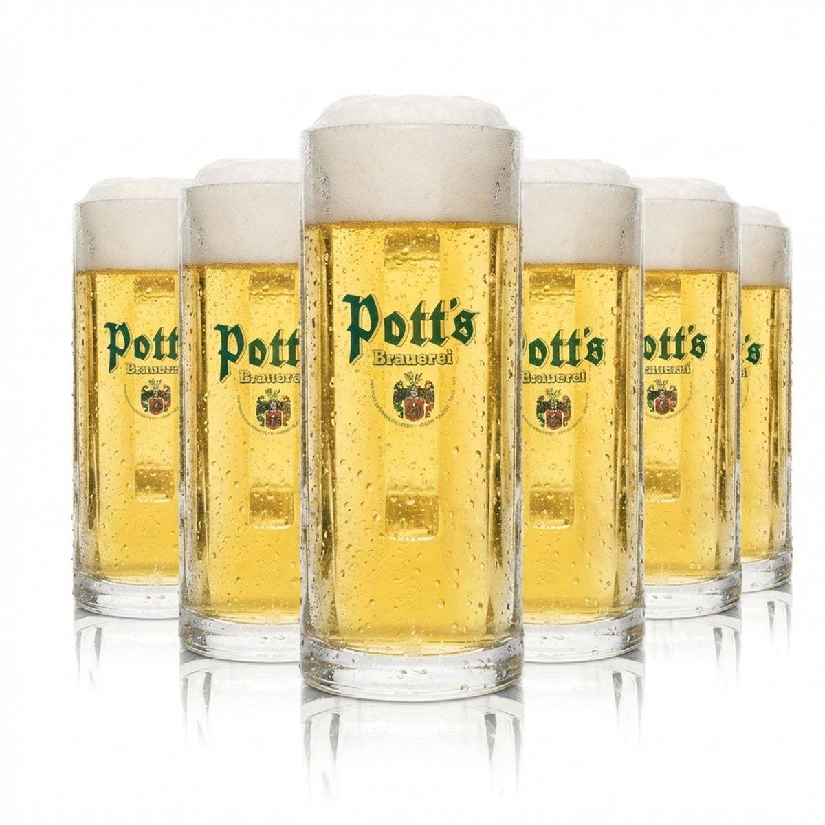 6 verres à bière Potts 0,5 l, chope striée Rastal