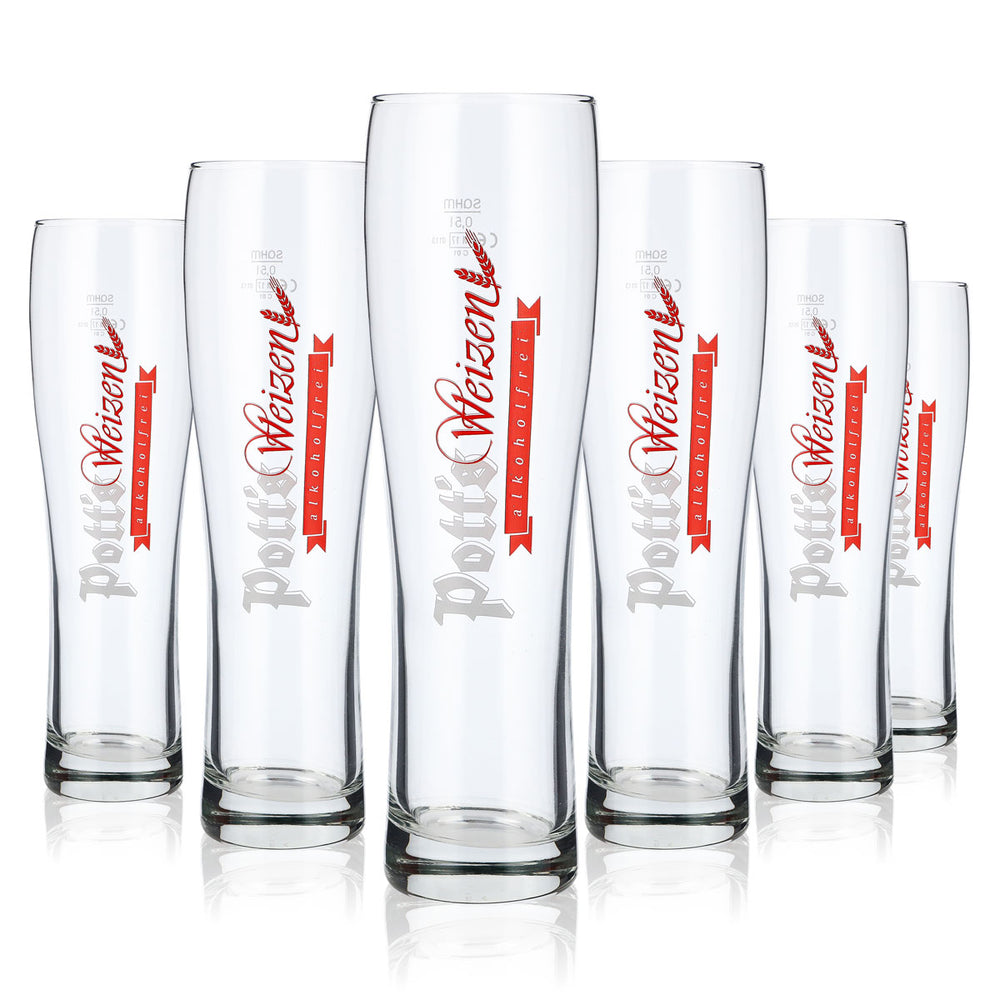 6 verres à bière Potts 0,5 l Verre à bière blanche Verre à bière blanche Verres à bière sans alcool