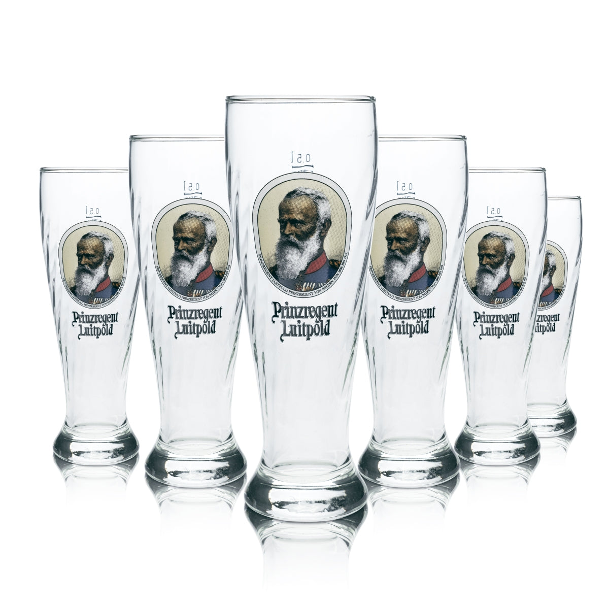 6 verres à bière Prinzregent Luitpold Weißbier 0,5 l, levure, blé, verres gastronomiques, brasserie