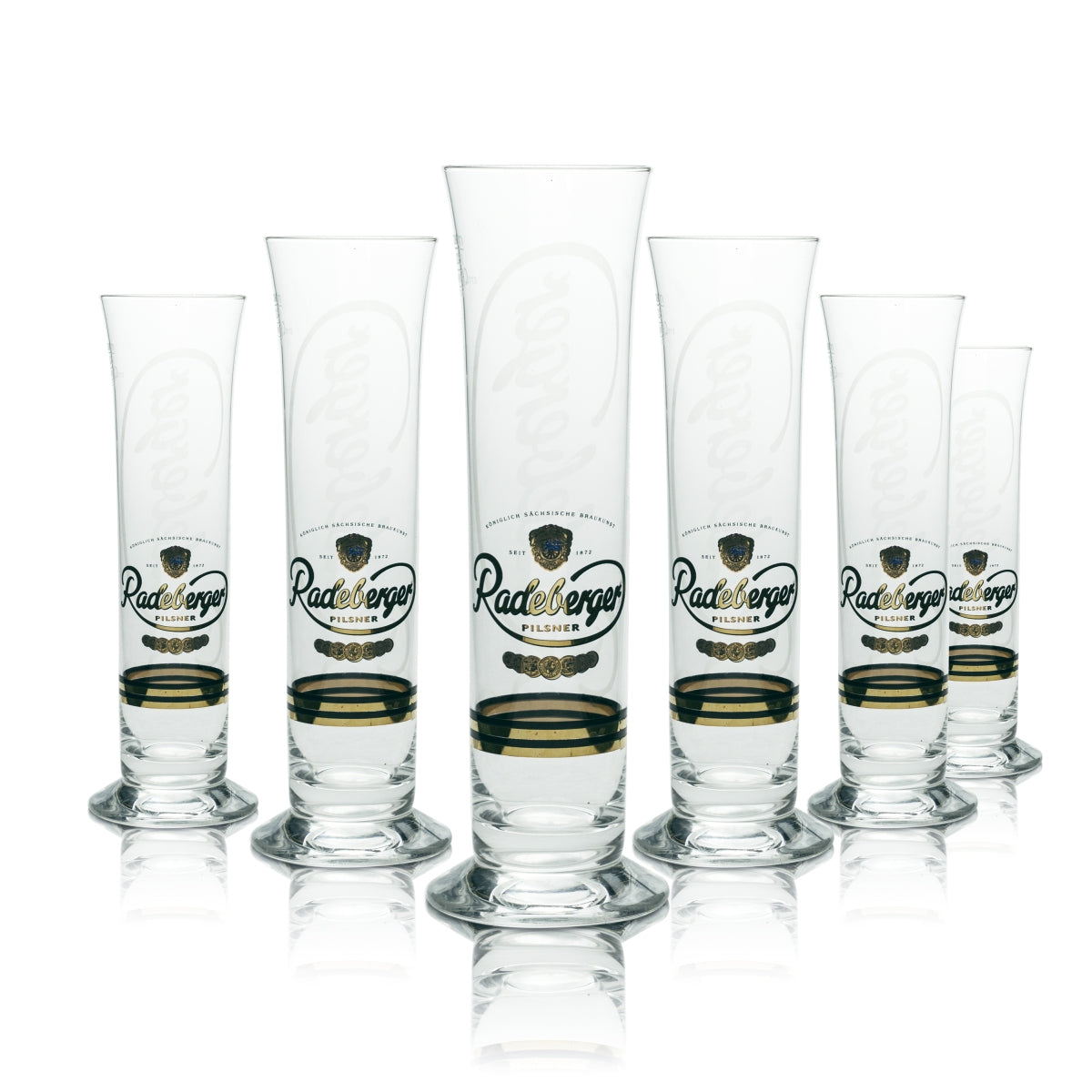 6 verres à bière Radeberger 0,25 l, forme tulipe, avec logo et scène, pour bars et restaurants