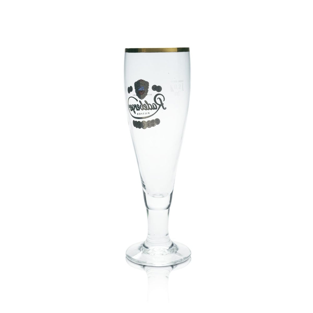 6 verres à bière Radeberger 0,2 l, forme tulipe, bord doré, verres à bière, bar, pils