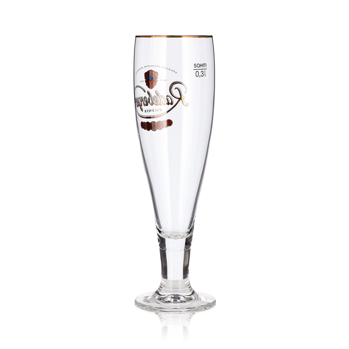 Lot de 6 verres à bière Radeberger de 0,3 l, modèle « Pokal », Pilsner à bord doré, Sahm – Vue 5