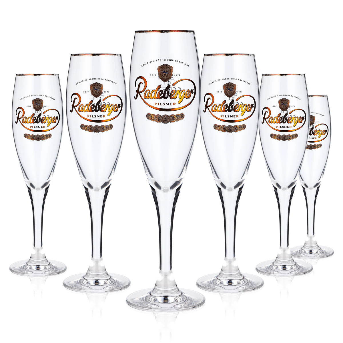 6 verres à bière Radeberger Verre de bienvenue Verre de dégustation 0,1 l Coupe Bord doré Sahm