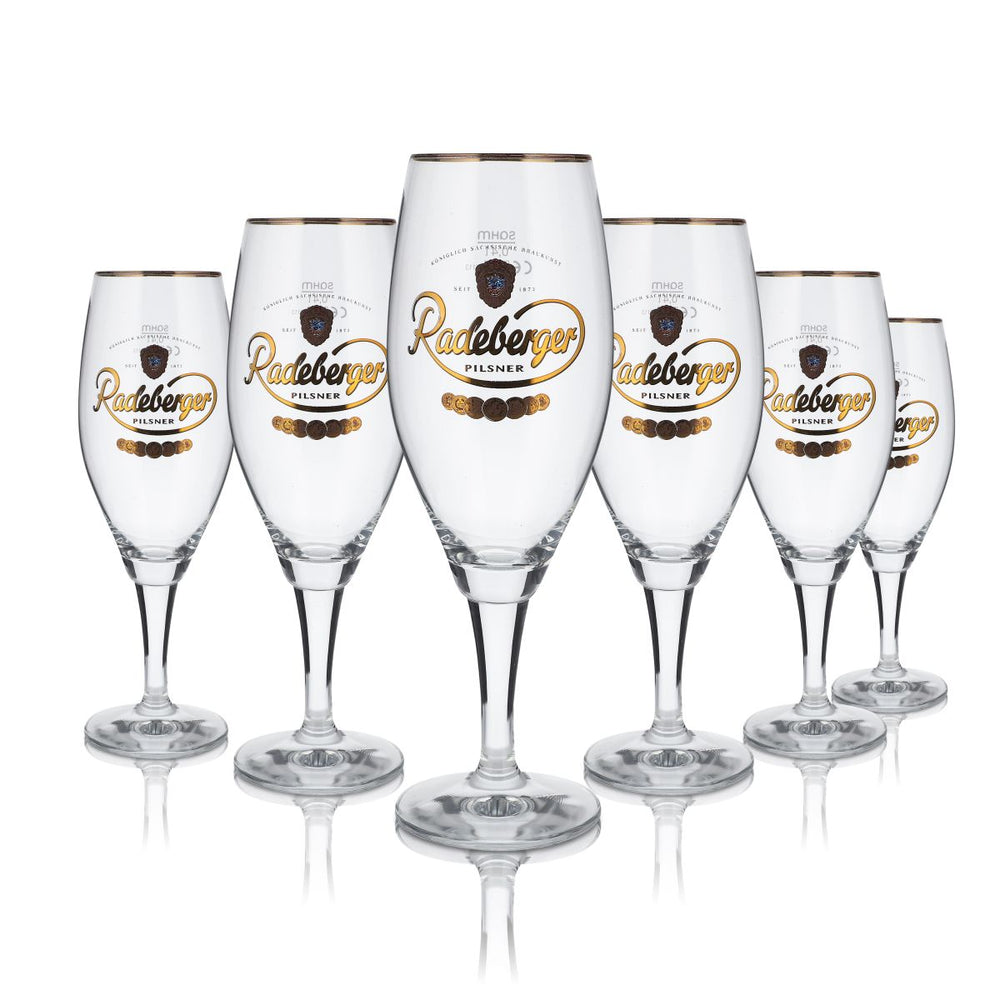 6 verres Radeberger 0,4 l Verres à bière Pilsener Verres à pied Verres tulipe Set de verres Brasserie