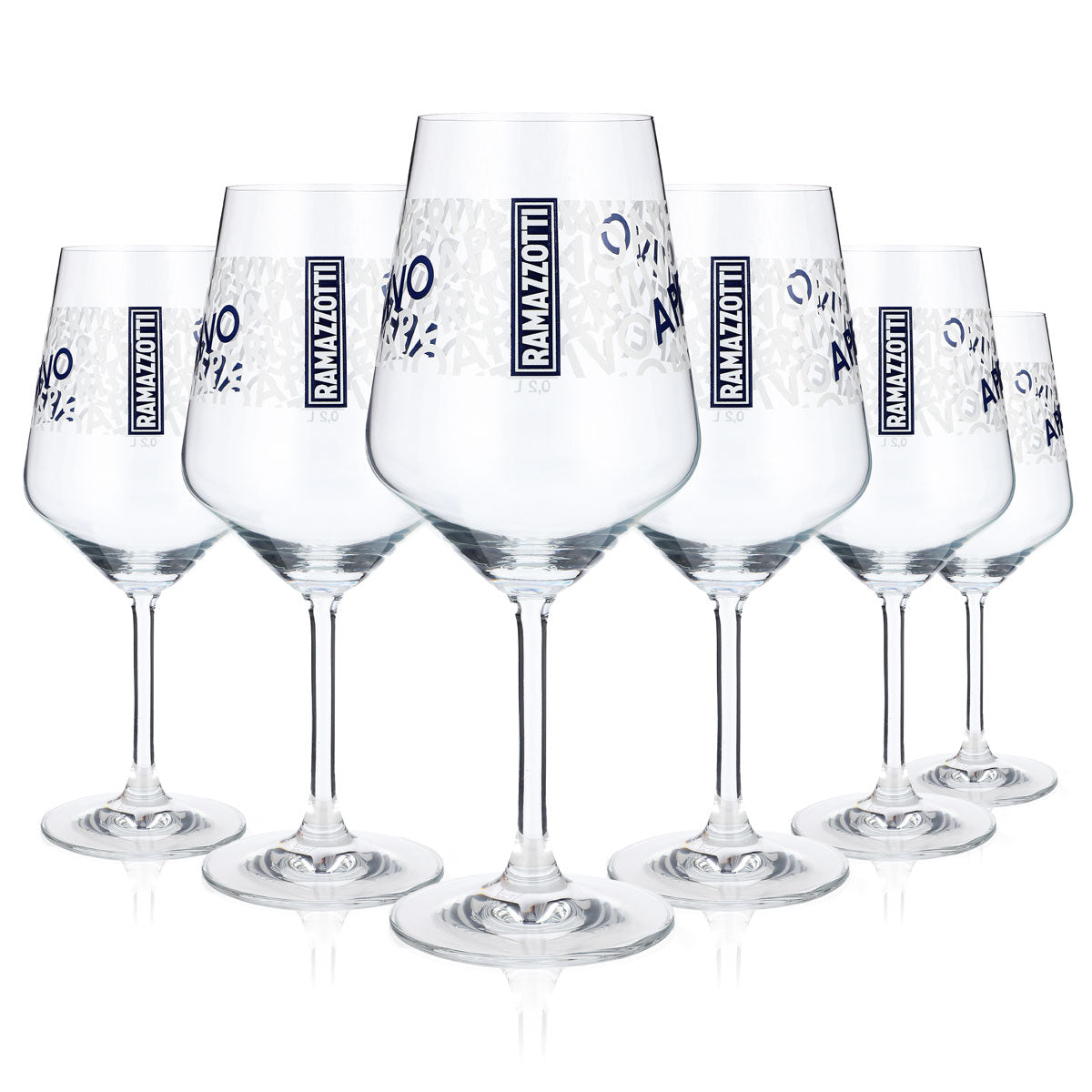 6 verres à apéritif Ramazzotti 0,5 l calibrés, pied, cocktail Spritz, impression – Vue 2