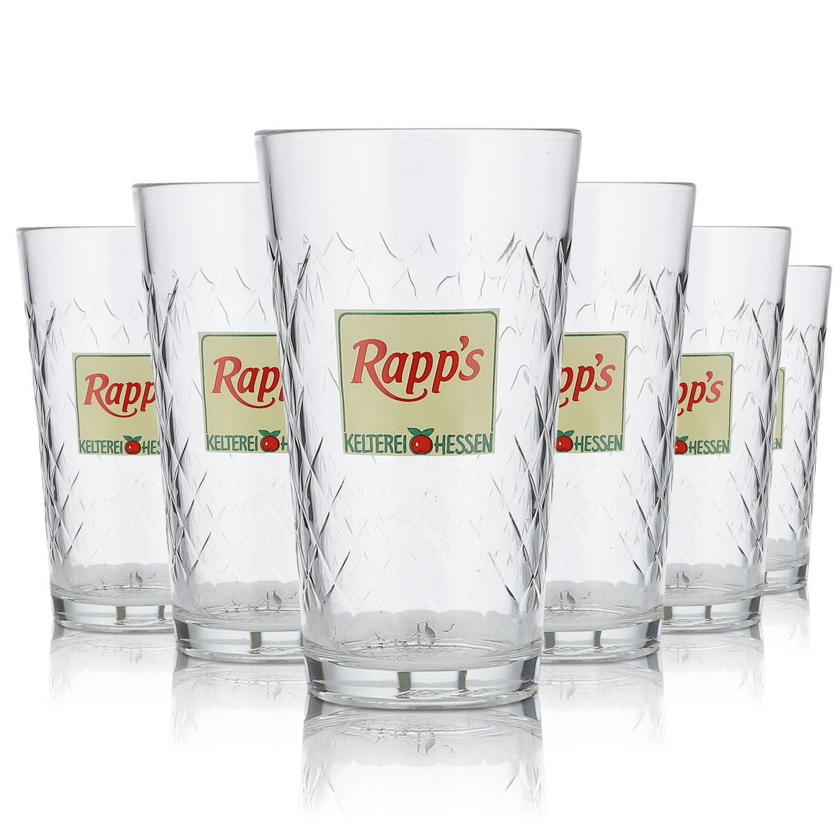 6x Rapps verre 0,25l cidre Willi gobelet set de verres à contours en relief