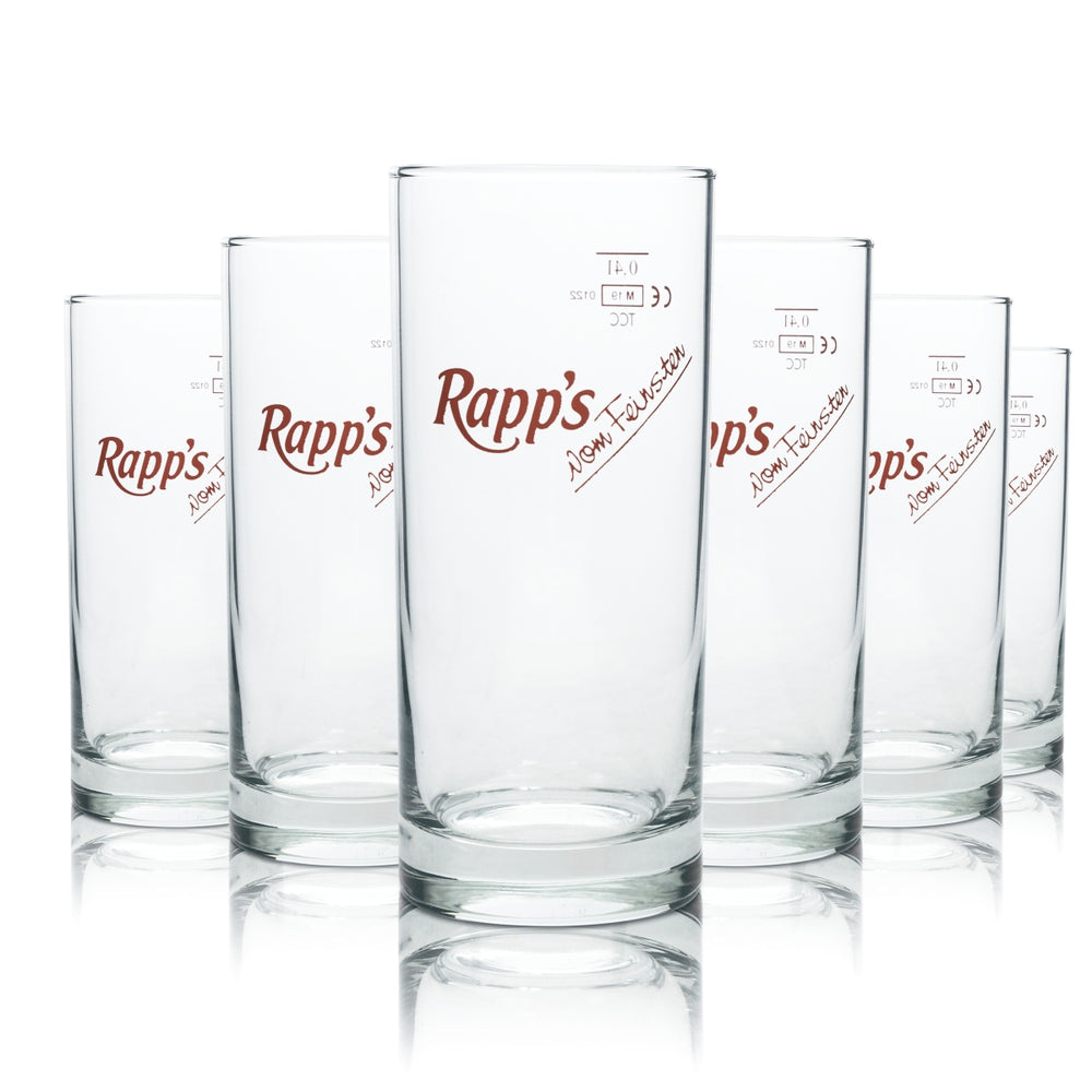 6x verre à long drink Rapps Saft 0,4 l Amsterdam gobelet cocktail verre à boire